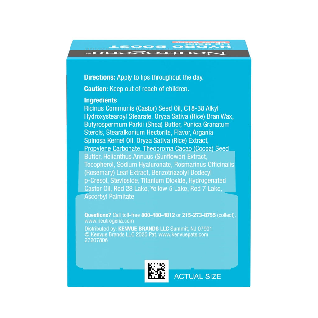 Neutrogena Hydro Boost Hyaluronic Acid Lip Balm, Nourishing Vitamin E Leaves Lips Feeling Hydrated, Sheer Pink Tinted Color with a Sweet Berry Flavor, Sheer Berry, 0.5 oz - TrustMedUSA