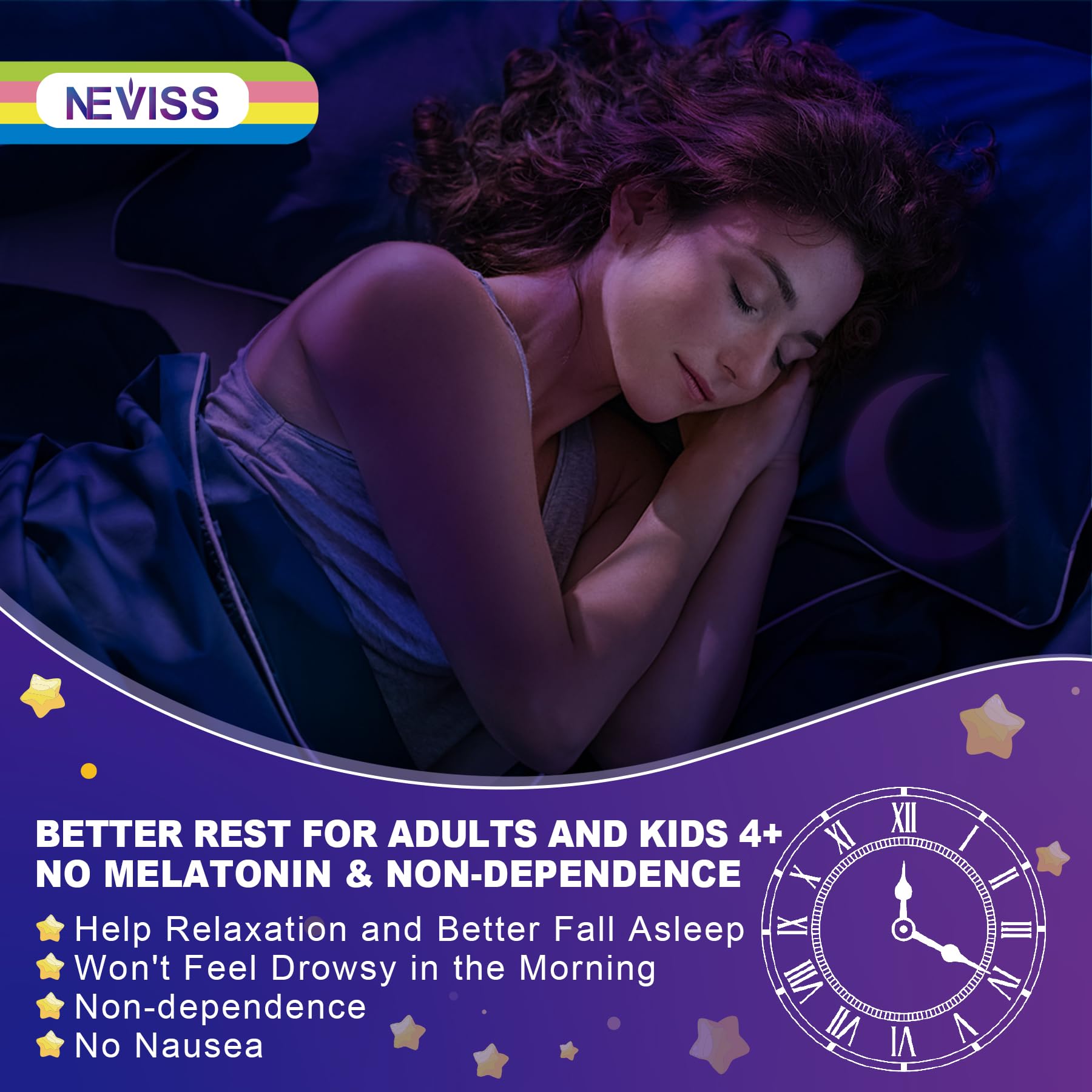 Neviss Magnesium Glycinate + Calcium Filled Gummies for Adults and Kids 4+, Kids Sleep Gummies Melatonin Free, Sugar Free Magnesium Supplement with B6 D3, - TrustMedUSA