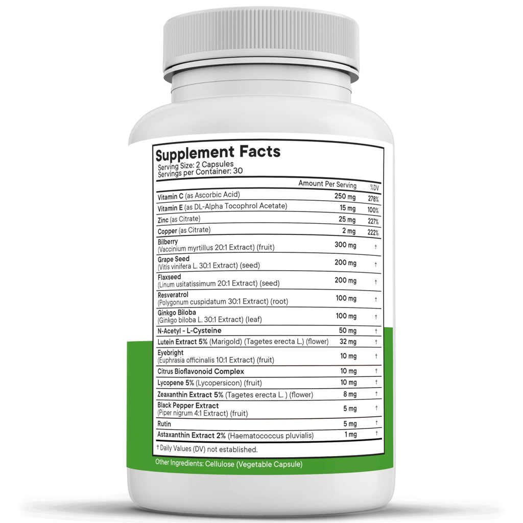 NEW AGE AREDS 2 Eye Vitamins - Lutein, Zeaxanthin, Bilberry, Astaxanthin Mineral Vision Supplement - 180 Count - TrustMedUSA