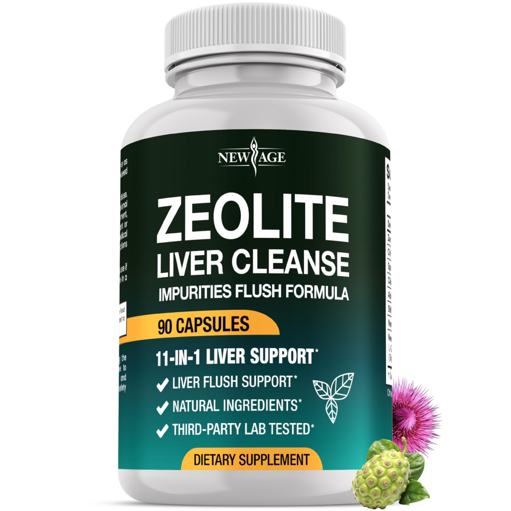 NEW AGE Liver Cleanse & Repair - Help Support Gut Health, and Energy - Zeolite for Adults with Noni, Glutathione, NAC, Chlorella, Spirulina, ALA, Cilantro, Milk Thistle & Shilajit - 60 Count - Maple Wellness Supplements