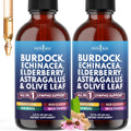 NEW AGE Lymphatic Drainage Supplement - Burdock Lymphatic Support Drops - Burdock Root, Mullein, Echinacea, Elderberry, Dandelion, Astragalus, Milk Thistle, Red Clover - 4 oz - Maple Wellness Supplements
