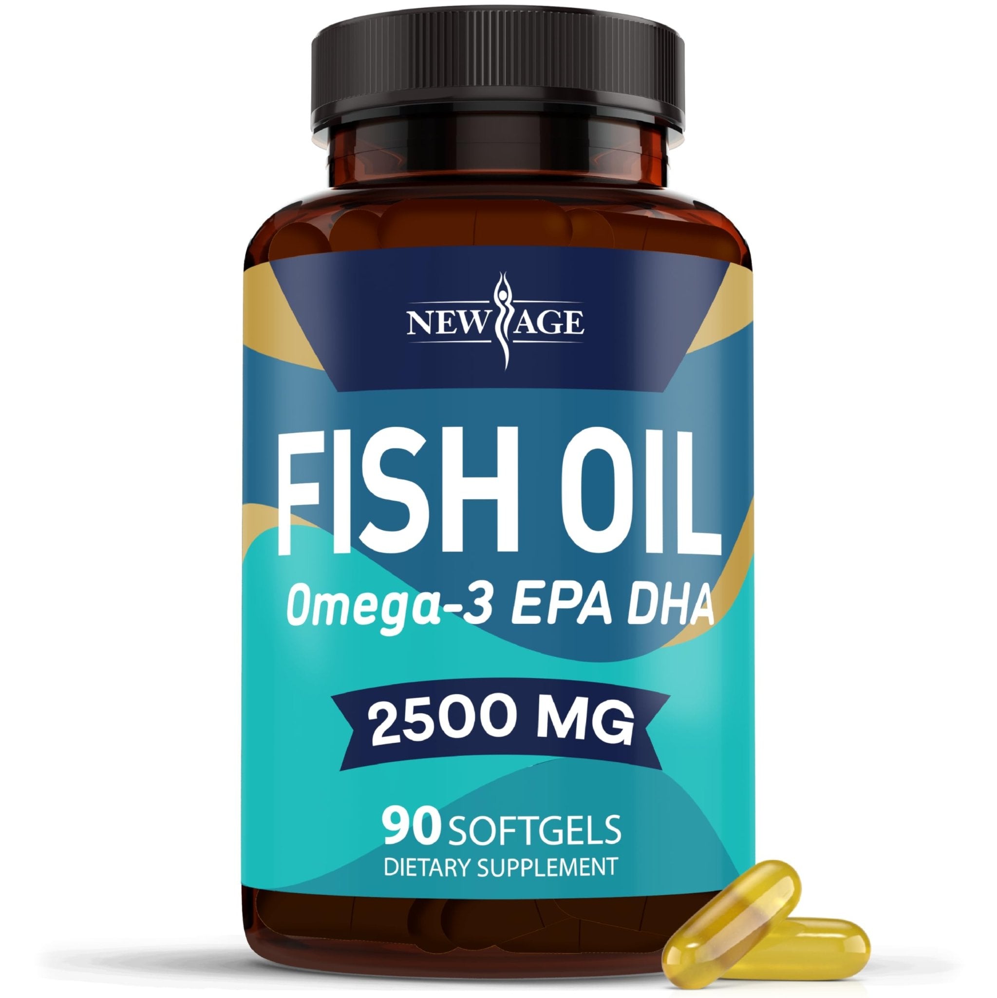NEW AGE Omega 3 Fish Oil Supplement Immune & Health Support – Promotes Joint, Eye & Skin Health - Non GMO - EPA, DHA Fatty Acids Gluten Free (90 Softgels (Pack of 1)) - Maple Wellness Supplements