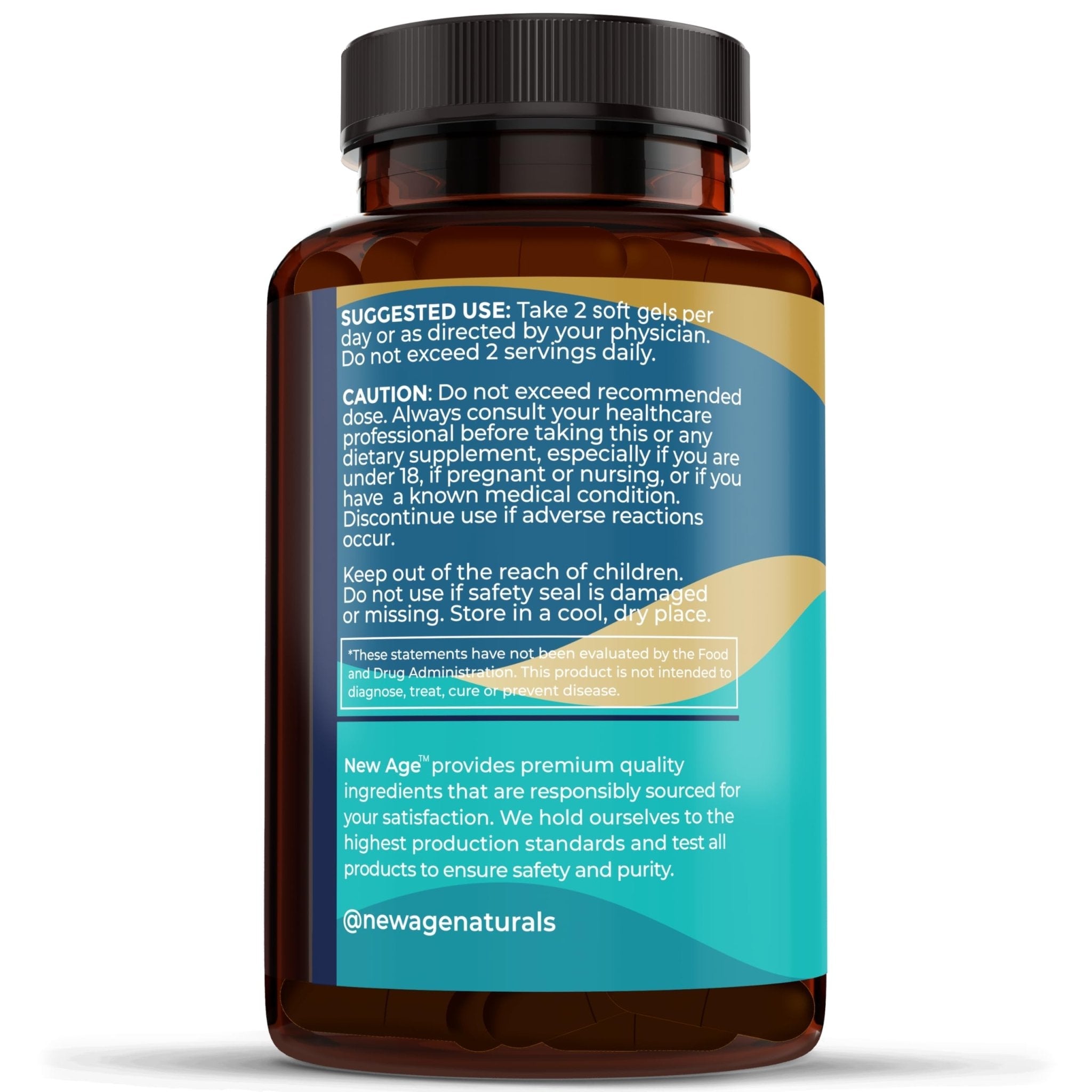 NEW AGE Omega 3 Fish Oil Supplement Immune & Health Support – Promotes Joint, Eye & Skin Health - Non GMO - EPA, DHA Fatty Acids Gluten Free (90 Softgels (Pack of 1)) - Maple Wellness Supplements