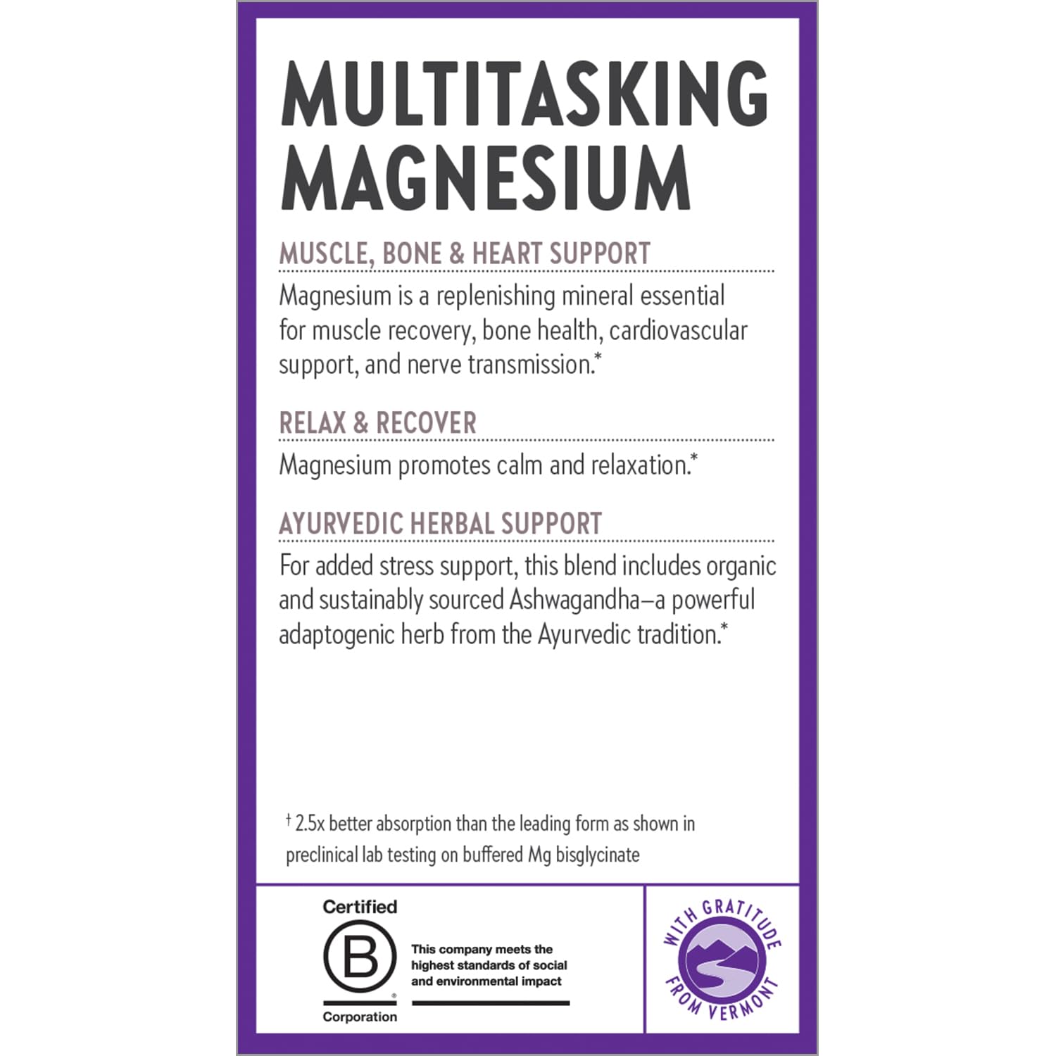 New Chapter Magnesium + Ashwagandha Supplement, 325 mg with Magnesium Glycinate for Muscle Relaxation & Recovery, Heart, Nerve & Bone Health, 2.5X Absorption, Non-GMO - 30 ct (1 Month Supply) - TrustMedUSA