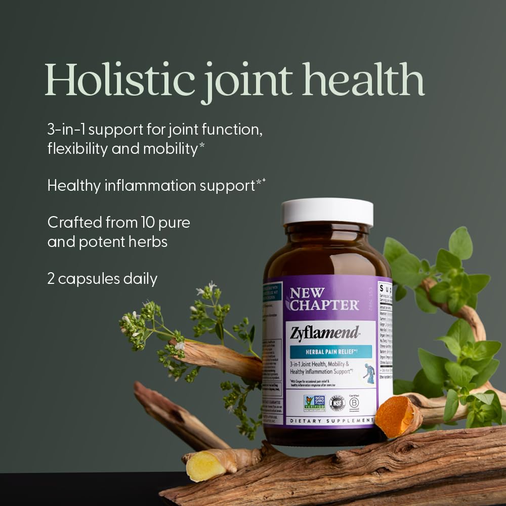 New Chapter Zyflamend™ Joint Supplement & Herbal Pain Relief – 10-in-1 Superfood Blend with Turmeric, Ginger & Green Tea - for Healthy Inflammation Response, Mobility & Flexibility, 60 Capsules - TrustMedUSA