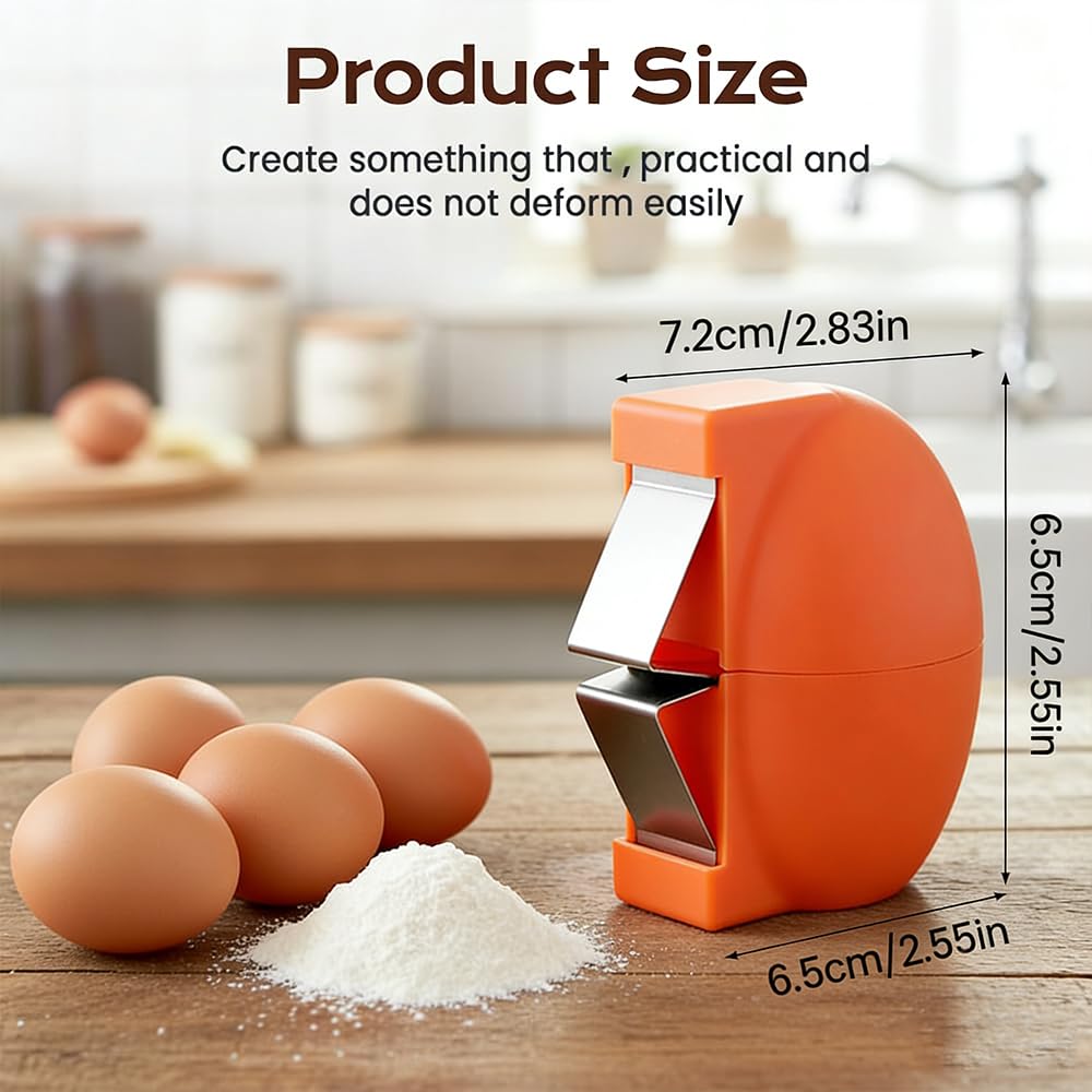 New Egg Shell Opener Egg Cracker Tool Stainless Steel, Multifunctional Egg Shell Opener for Raw Or Hard-Boiled Eggs, Kitchen Gadget for Cooking Baking (Orange Red) - TrustMedUSA