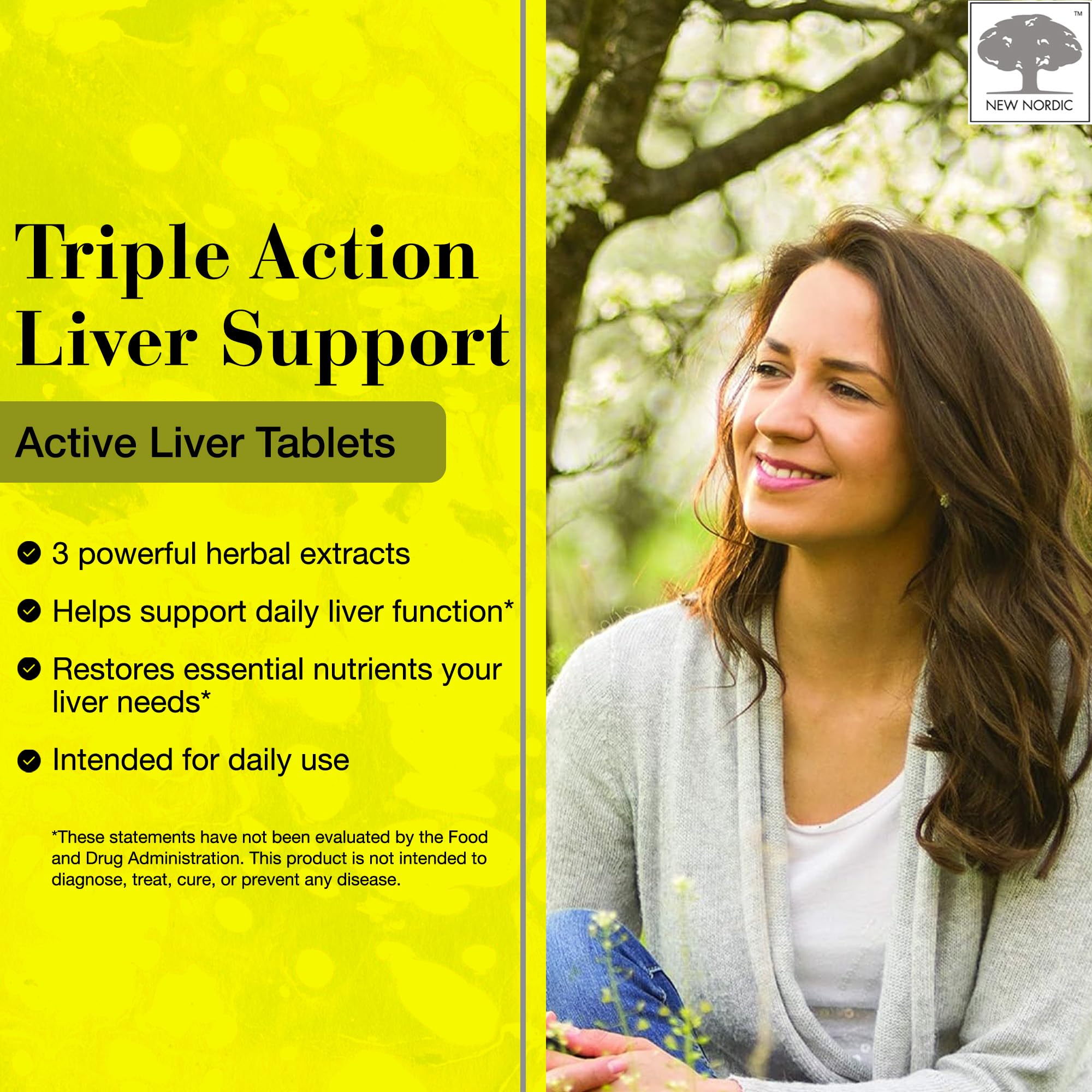NEW NORDIC Active Liver 30-Day Supply, Daily Liver Supplement, Milk Thistle, Artichoke & Turmeric, 30 Tablets (Pack of 1) - TrustMedUSA