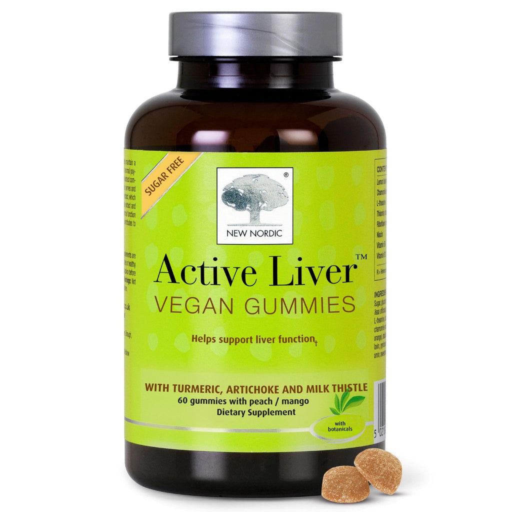 NEW NORDIC Active Liver Gummies, Milk Thistle, Artichoke & Turmeric Supplement, Natural Peach Mango Flavor, Sugar Free & Vegan, 60 Count (Pack of 1) - TrustMedUSA