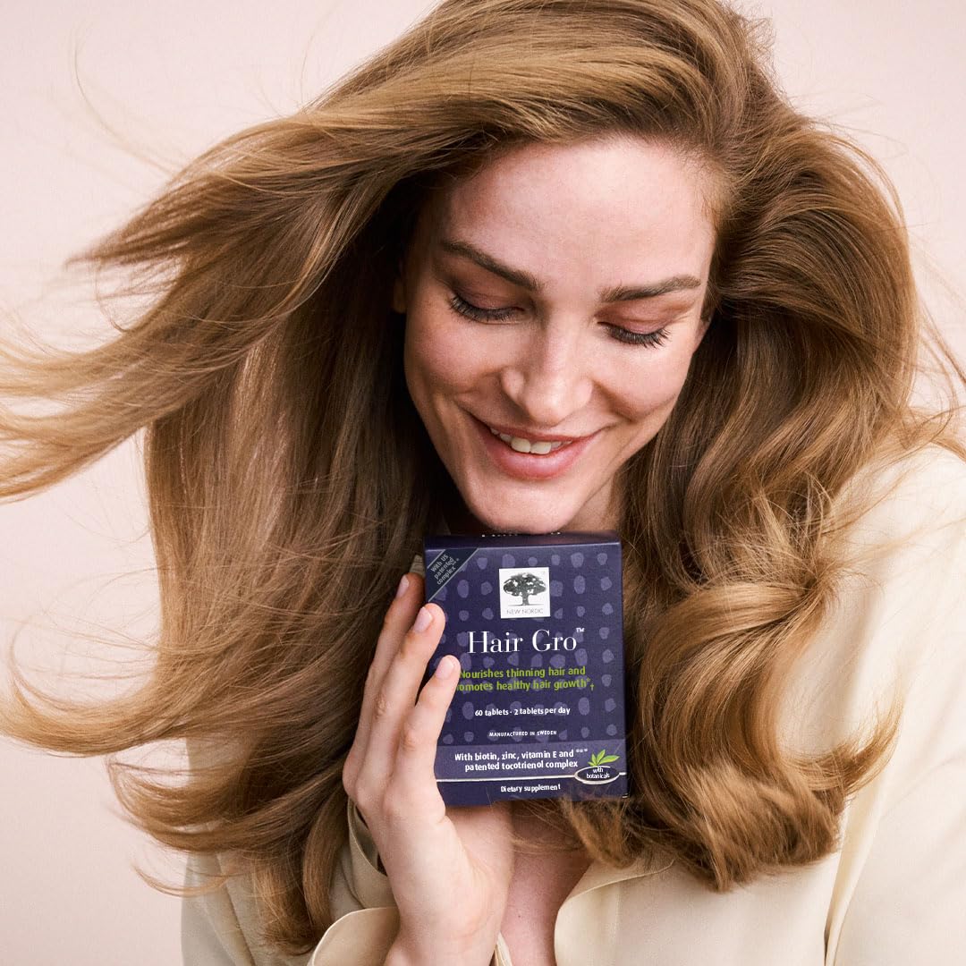 NEW NORDIC Hair & Eye Support Tablets Bundle, Hair GRO Natural Hair Growth and Blue Berry Eye Vitamin Supplements - TrustMedUSA