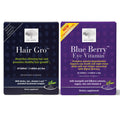 NEW NORDIC Hair & Eye Support Tablets Bundle, Hair GRO Natural Hair Growth and Blue Berry Eye Vitamin Supplements - TrustMedUSA