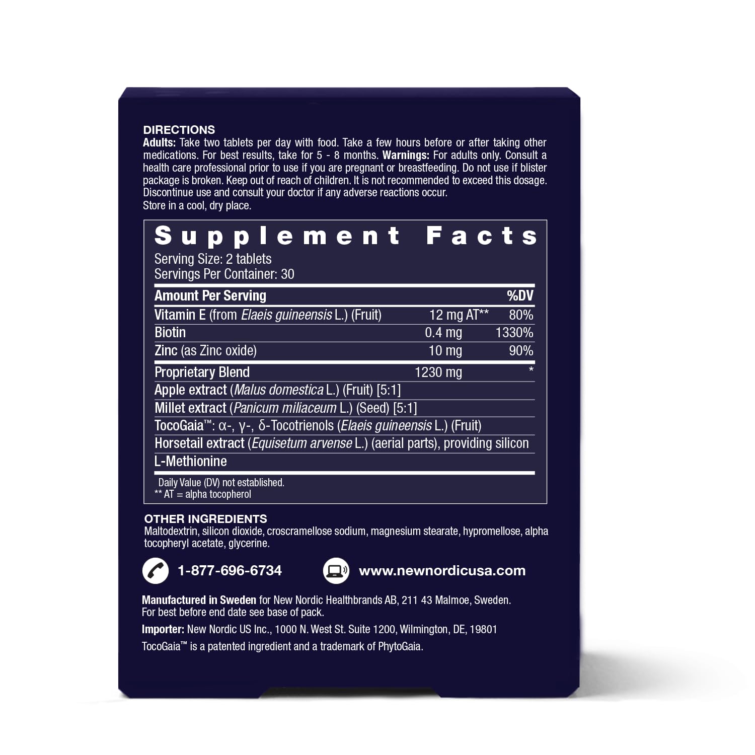 NEW NORDIC Hair & Eye Support Tablets Bundle, Hair GRO Natural Hair Growth and Blue Berry Eye Vitamin Supplements - TrustMedUSA