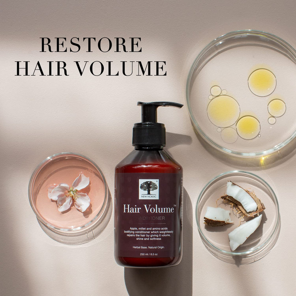 New Nordic Hair Volume Conditioner, Creamy Herbal Recipe to Weightlessly Hydrate, Volumize, Soften & Shine, Vegan, Clean Ingredients, 8.5 Fl Oz - TrustMedUSA