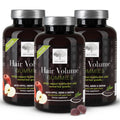 NEW NORDIC Hair Volume Gummies, 2500 mcg Biotin, Daily Hair Vitamins Supplement to Support Hair Skin & Nails, Vegan, 60 Count (Pack of 3) - TrustMedUSA