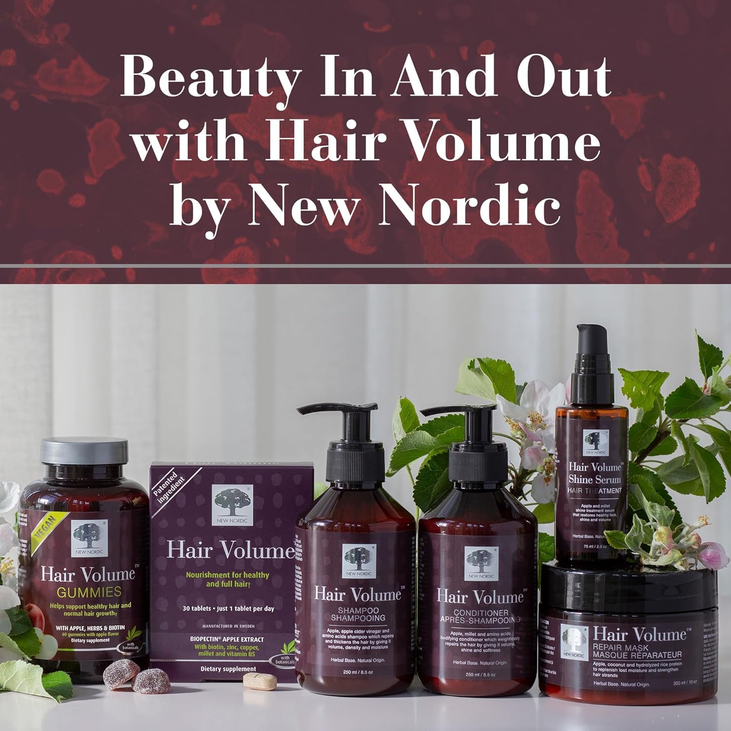New Nordic Hair Volume Menopause, Supports Healthy Hair Growth During and After Menopause, Pine Bark and Annurca Apple Extract, 30 Tablets - TrustMedUSA