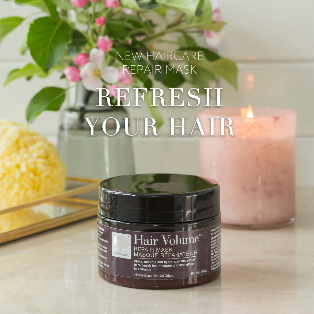 NEW NORDIC Hair Volume Repair Mask for Dry Damaged Hair & Natural Growth, Rebuild Moisture Balance, Volumize & Strengthen, 10 oz - TrustMedUSA