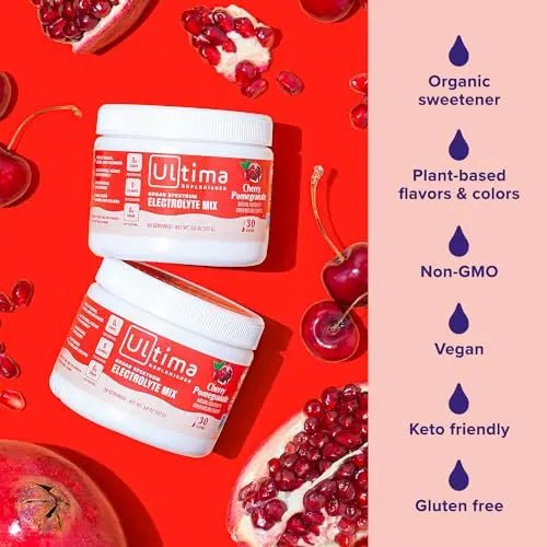 New Ultima Hydrating Electrolyte Powder, Cherry Pomegranate, 30 Servings 3.6 oz - TrustMedUSA