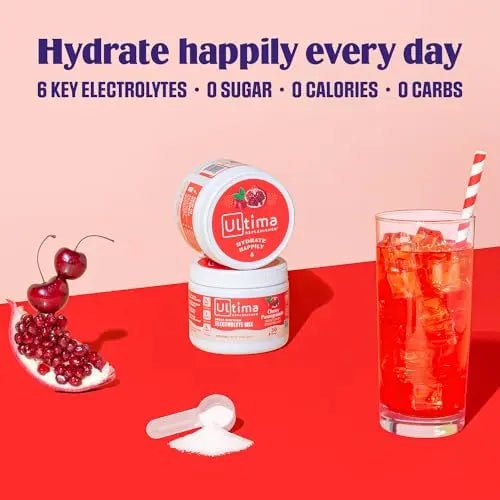 New Ultima Hydrating Electrolyte Powder, Cherry Pomegranate, 30 Servings 3.6 oz - TrustMedUSA