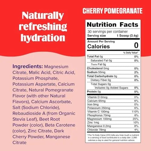 New Ultima Hydrating Electrolyte Powder, Cherry Pomegranate, 30 Servings 3.6 oz - TrustMedUSA