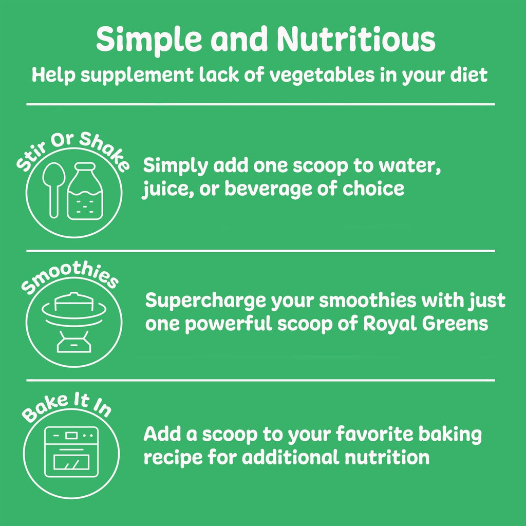 New Vitality Royal Greens Superfood Powder | Healthy Veggie Powder with Probiotics, Enzymes, Antioxidants, Wheat Grass & Greens 10.75oz (30 Day Supply) - TrustMedUSA
