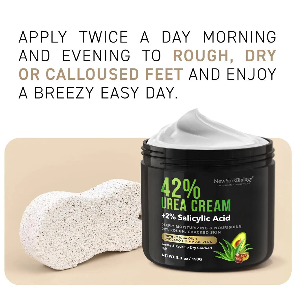 New York Biology 42% Urea Cream with 2% Salicylic Acid - Moisturizing Urea Foot Cream - TrustMedUSA