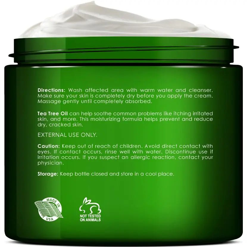 New York Biology Tea Tree Oil Foot Cream for Dry Cracked Feet, Athletes Foot, Nail Fungus - TrustMedUSA