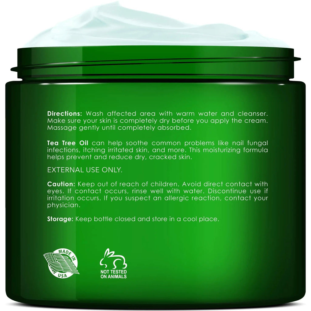New York Biology Tea Tree Oil Foot Cream for Dry Cracked Feet, Athletes Foot, Nail Fungus - TrustMedUSA