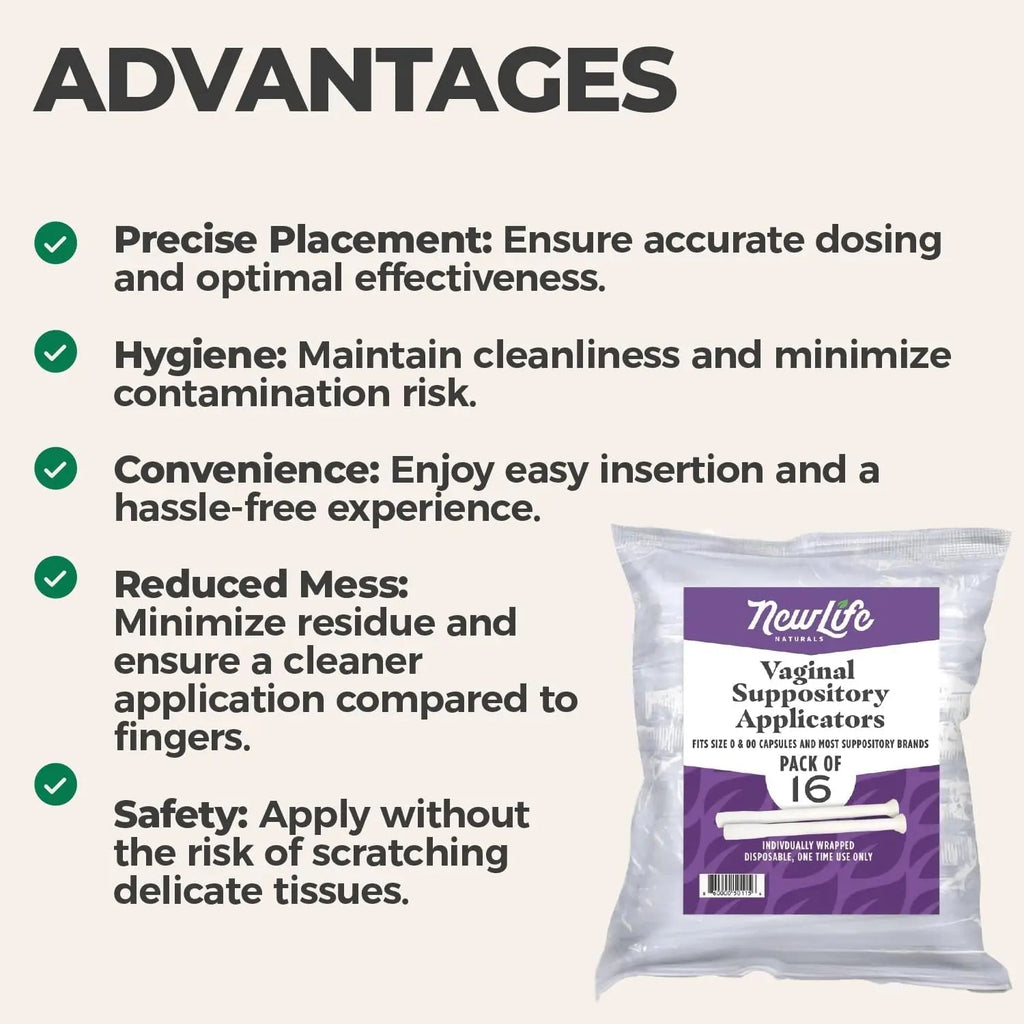 NewLife Naturals Vaginal Suppository Applicators for Boric Acid Suppositories, Size 0 & 00 Capsules, and Pills & Tablets – Individually Wrapped Disposable Applicators – Pack of 28 (Made in USA) - TrustMedUSA