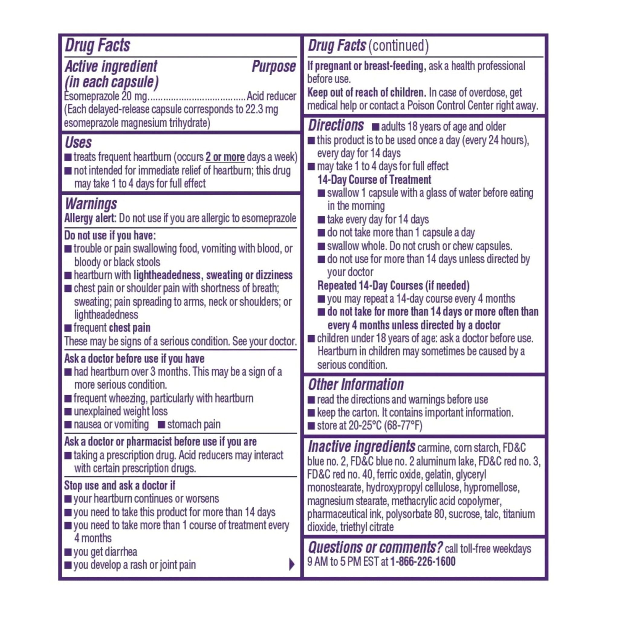 Nexium 24HR ClearMinis Acid Reducer Heartburn Relief Delayed Release Capsules for All-Day and All-Night Protection from Frequent Heartburn, Heartburn Medicine with Esomeprazole Magnesium - 42 Count - Maple Wellness Supplements