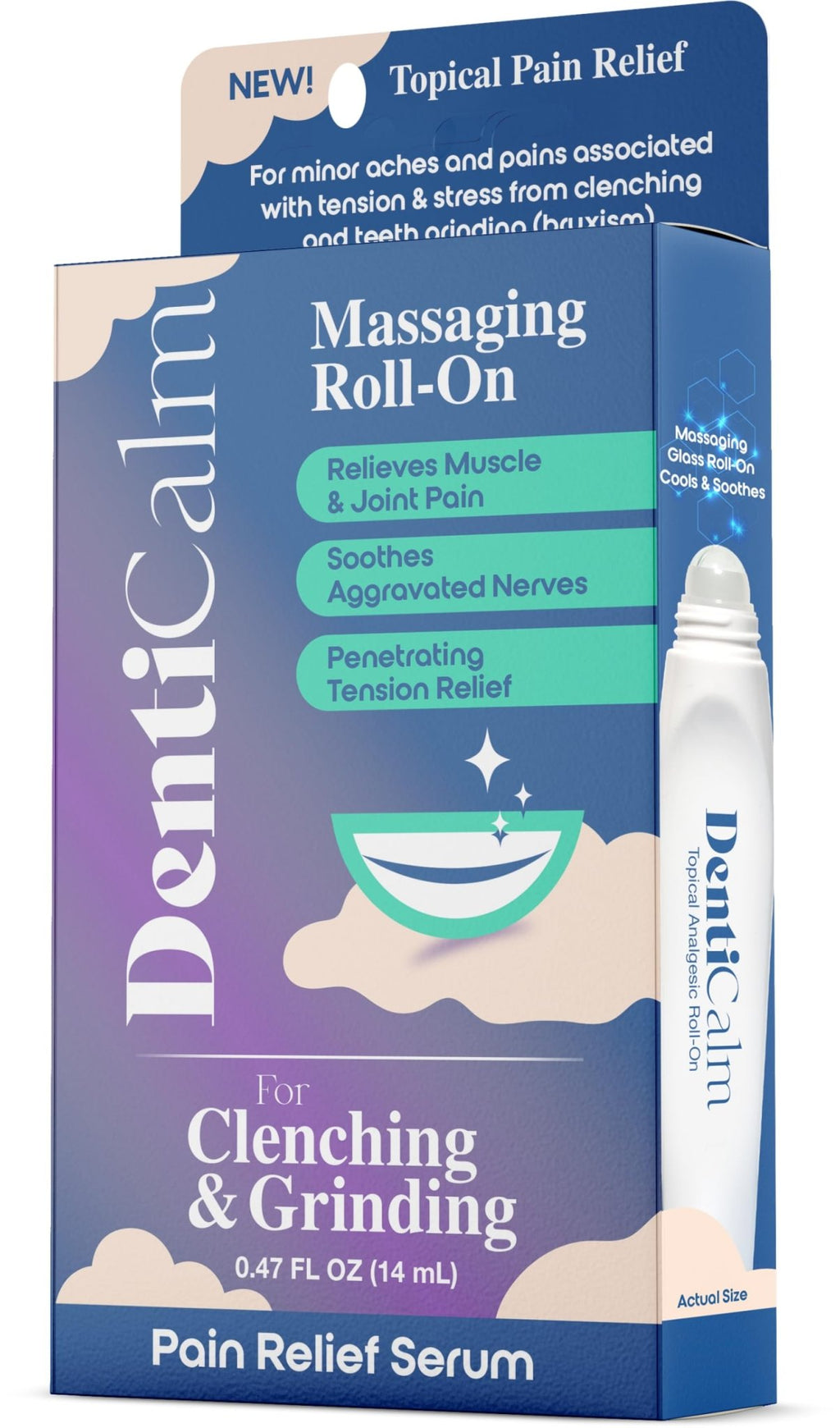 nfuse DentiCalm Soothing Pain Relief for Teeth Grinding and Jaw Clenching (Bruxism), for Jaw, Head and Neck Pain, Stiffness and Tension, Nightguard Discomfort Relief, 0.47 OZ - TrustMedUSA