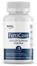 NHHS FertiCore – Men’s Fertility & Reproductive Wellness Supplement – Supports Sperm Health, Motility & Vitality – with Vitamins, Minerals, Amino Acids & Antioxidants – Made in USA, 60 Capsules - TrustMedUSA