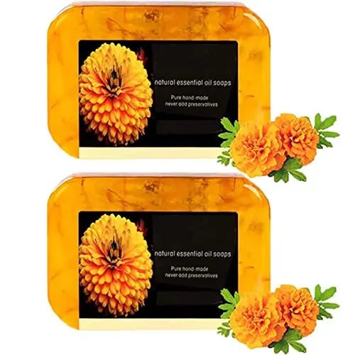 NHIKLATA 2PCS Turmeric Handmade Soap, Natural Organic Ginger Soap, Lymphatic - TrustMedUSA