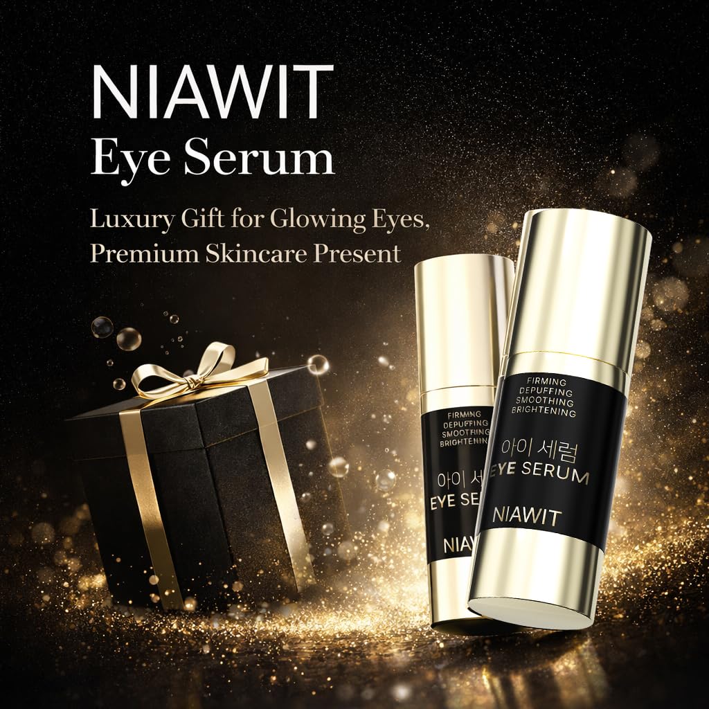 NIAWIT Eye Serum – Anti-Fatigue Eye Care for Dark Circles, Puffiness & Fine Lines with Niacinamide, Peptides & Caffeine – Gentle Clean Beautiful for Daily Use Around the Delicate Eye Area - Maple Wellness Supplements