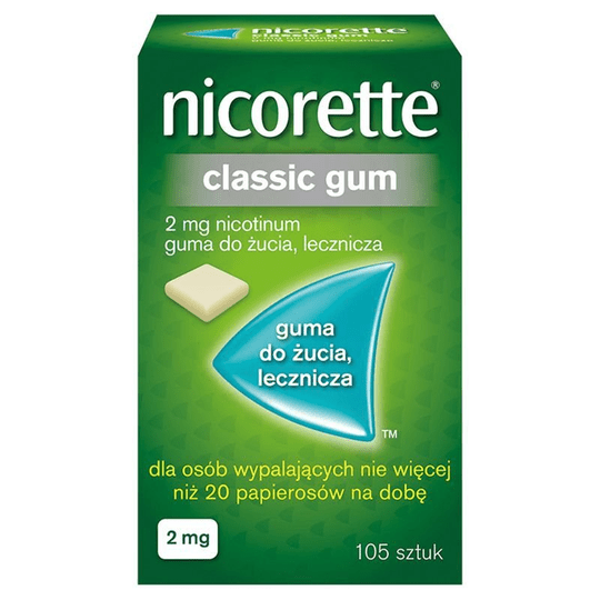 Nicorette Classic Gum 2mg, chewing gum, 105 pieces - TrustMedUSA