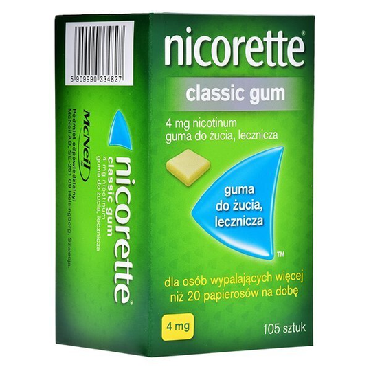 Nicorette Classic Gum Chewing gum 4mg 105 pcs - TrustMedUSA