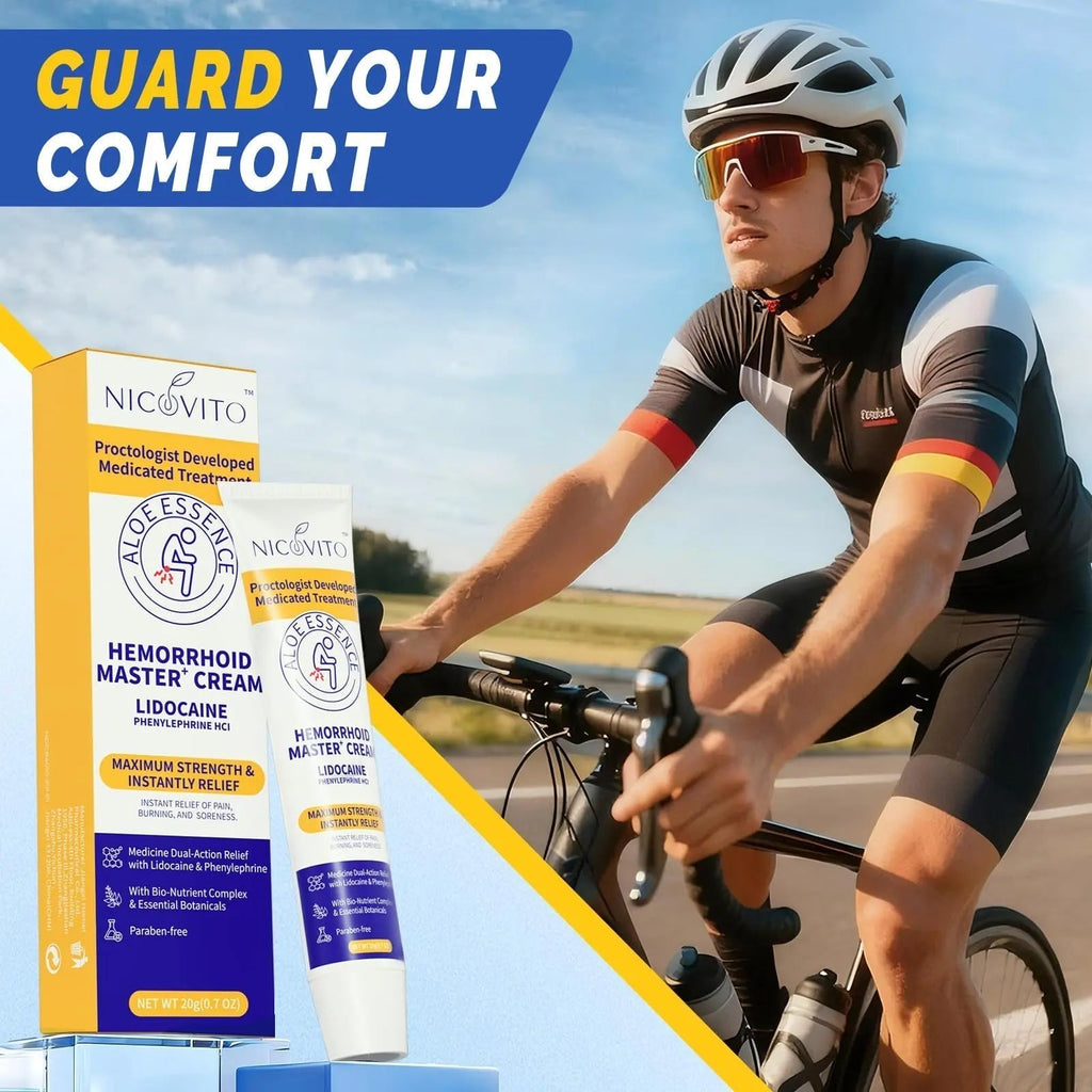 NICOVITO Hemorrhoid & Fissure Treatment Cream, 4% Lidocaine & Phenylephrine HCl Ointment, Maximum Strength Fast Relief for Pain, Itching & Swelling, External Use (0.7 oz) - TrustMedUSA