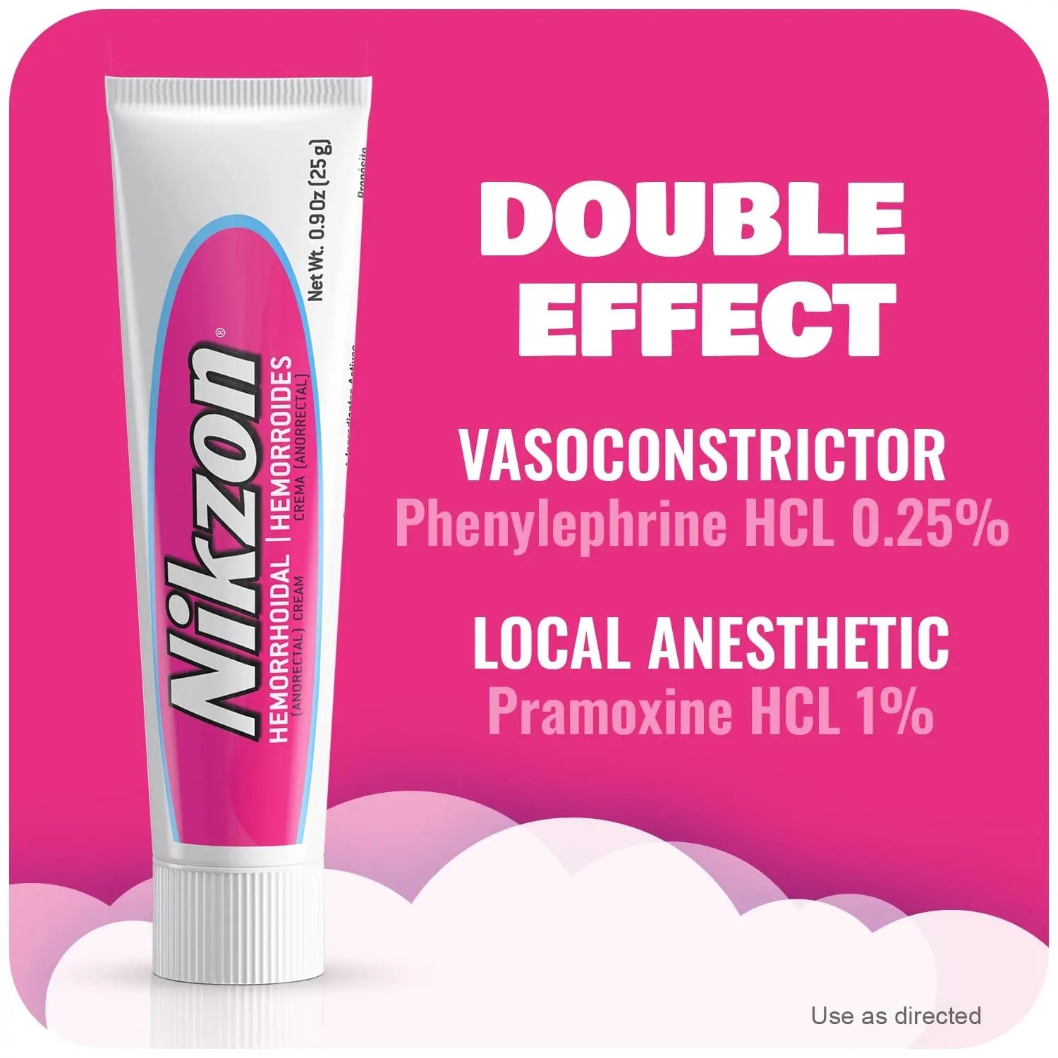 Nikzon Hemorrhoid Cream | Double Effect for Pain & Swelling, Numbs Irritated Anorectal Area, Soothing & Fast-Acting Formula, Dual-Action Hemorrhoid Treatment, 0.9 Oz, 1-Pack - TrustMedUSA