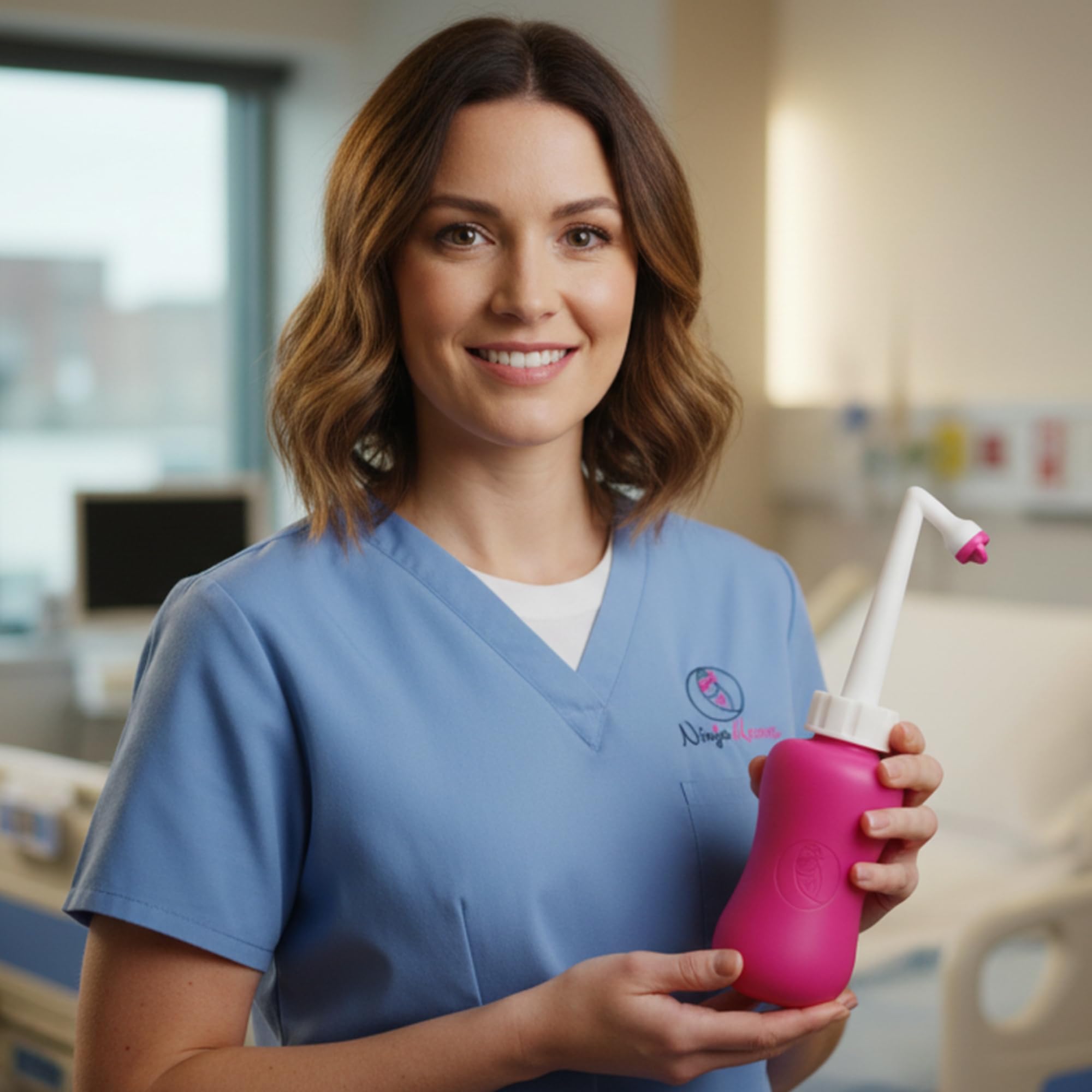 Ninja Mama Peri Bottle for Postpartum Care Post Partum Essentials for Pain Relief, Tears & Hemorrhoids After Birth Portable Perineal Bottle with Angled Spout Labor & Delivery Hospital Bag. (355ml) - TrustMedUSA