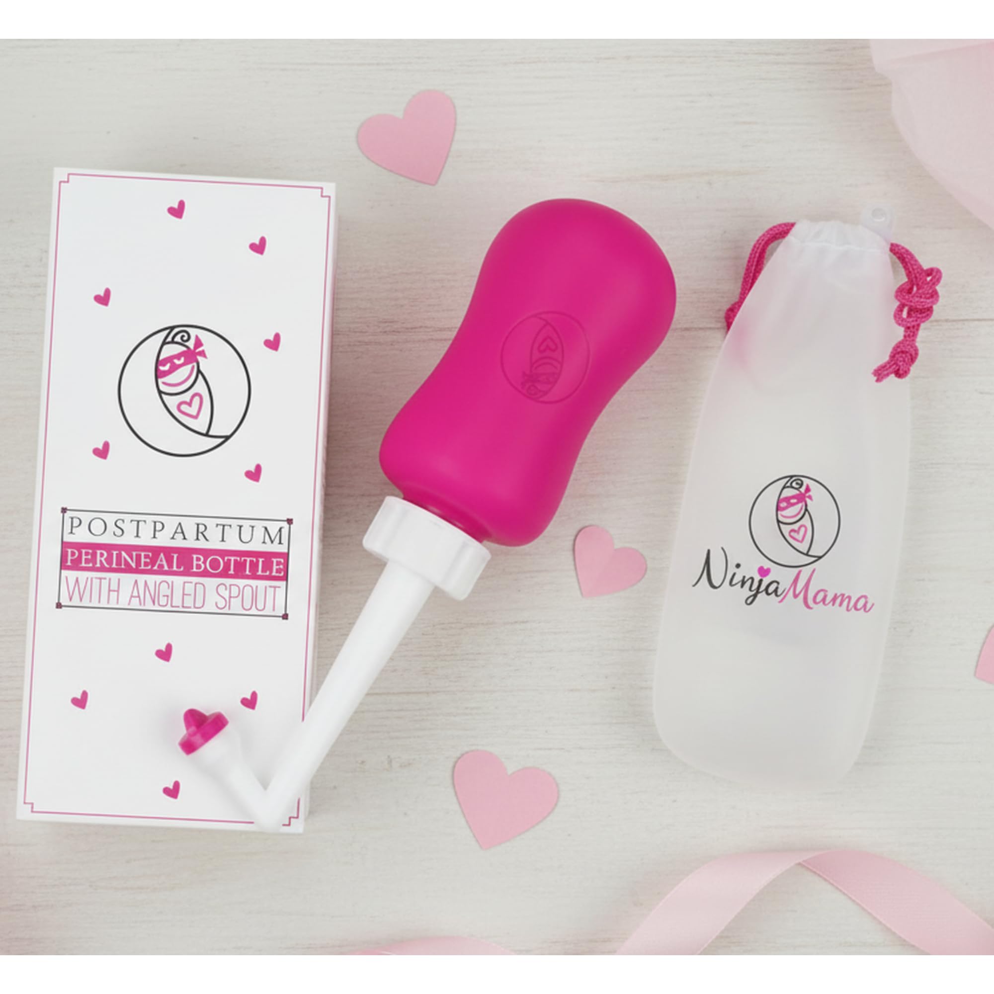 Ninja Mama Peri Bottle for Postpartum Care Post Partum Essentials for Pain Relief, Tears & Hemorrhoids After Birth Portable Perineal Bottle with Angled Spout Labor & Delivery Hospital Bag. (355ml) - TrustMedUSA