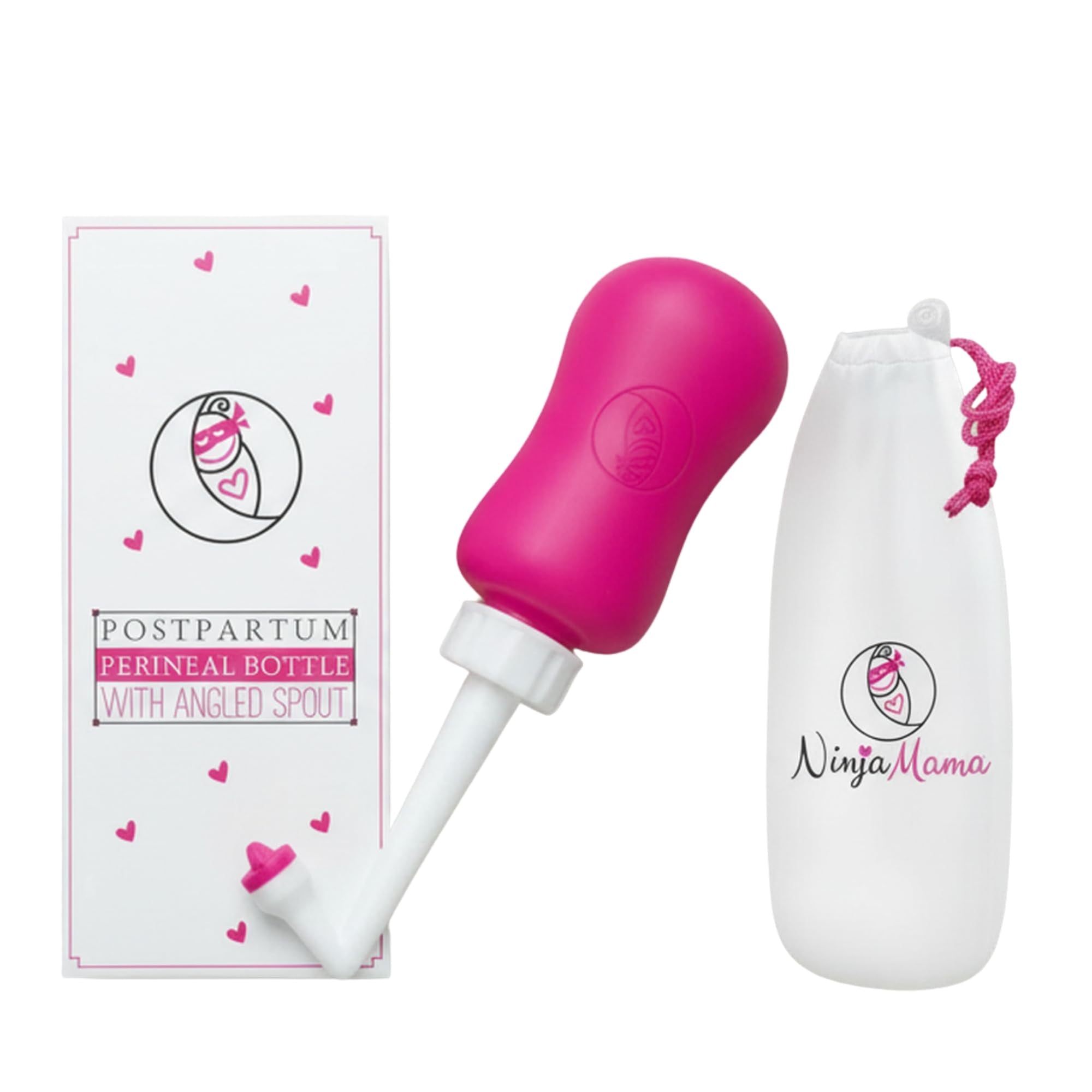 Ninja Mama Peri Bottle for Postpartum Care Post Partum Essentials for Pain Relief, Tears & Hemorrhoids After Birth Portable Perineal Bottle with Angled Spout Labor & Delivery Hospital Bag. (355ml) - TrustMedUSA