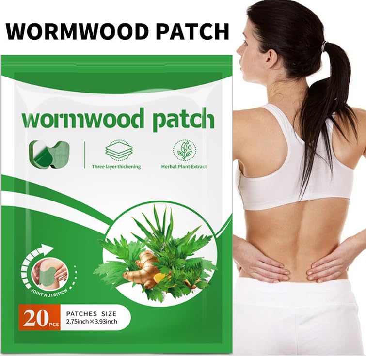 NiTa HyHy Wormwood Knee Pain Patches,Herbal Knee Patches for Pain Relief Extra Strength,Sciatica Pain Relief,for Knee, Back, Neck, Shoulder,20 Count - TrustMedUSA