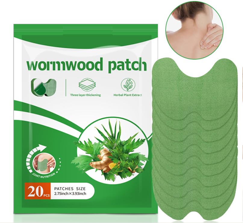 NiTa HyHy Wormwood Knee Pain Patches,Herbal Knee Patches for Pain Relief Extra Strength,Sciatica Pain Relief,for Knee, Back, Neck, Shoulder,20 Count - TrustMedUSA