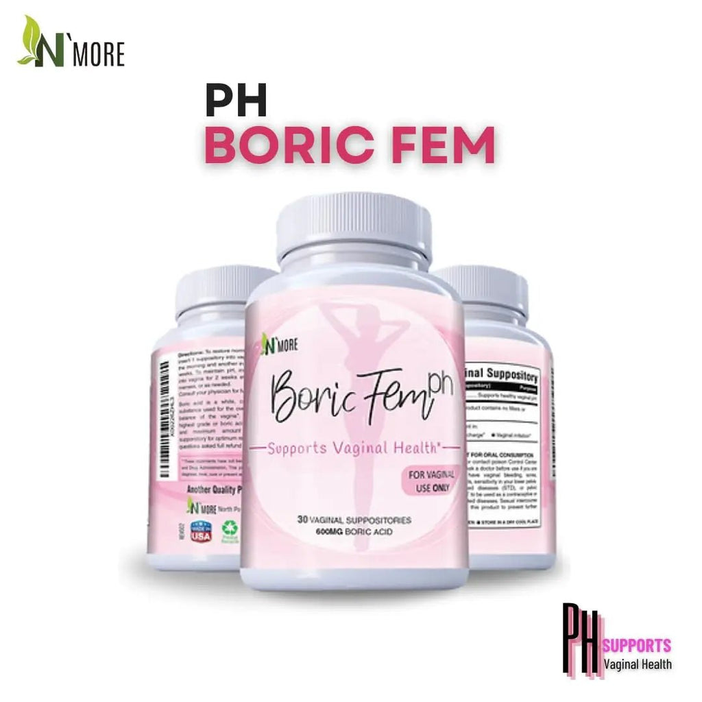 N'More Boric Acid Vaginal Suppositories- 100% Pure - Made in USA- Boricfem Vaginal Health Supplement- 30 Servings (Pack of 1) - TrustMedUSA