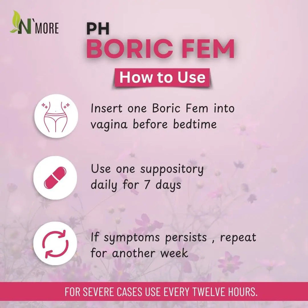 N'More Boric Acid Vaginal Suppositories- 100% Pure - Made in USA- Boricfem Vaginal Health Supplement- 30 Servings (Pack of 1) - TrustMedUSA