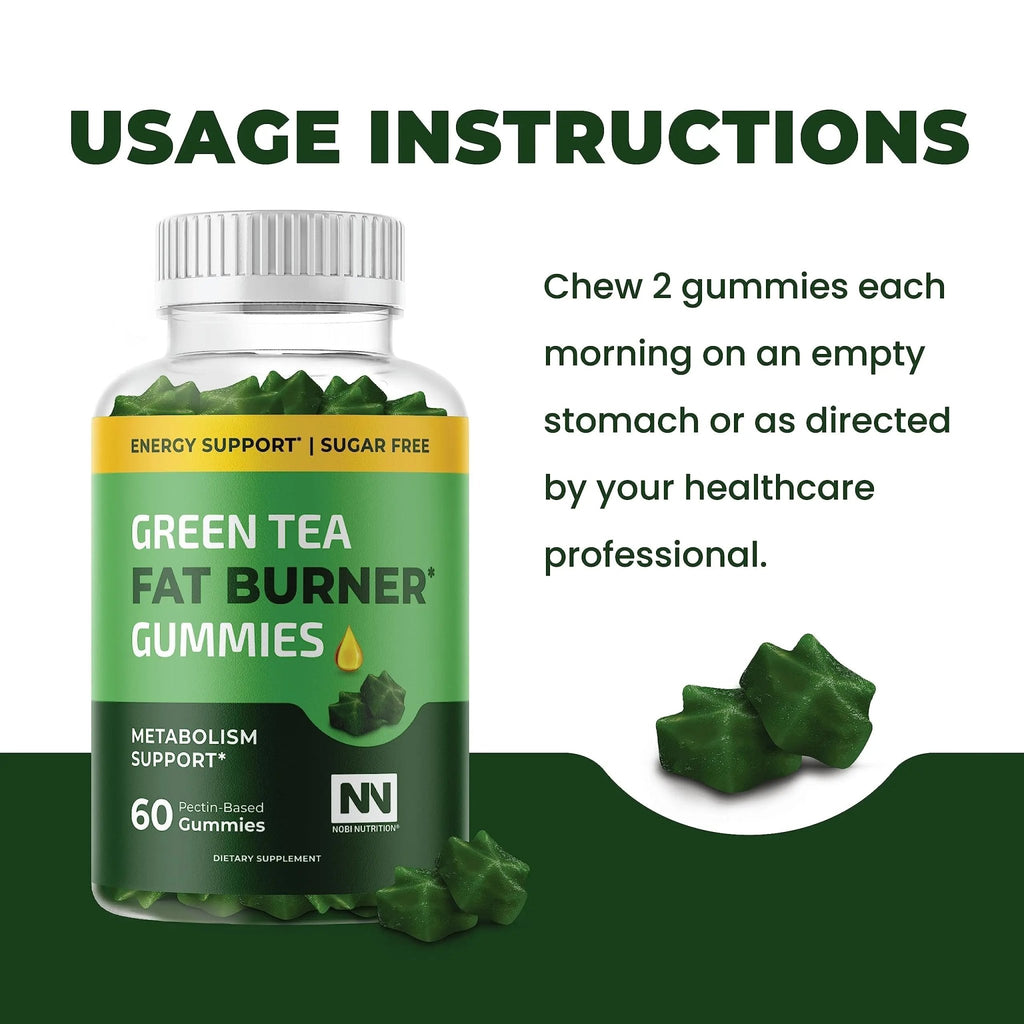 Nobi Nutrition Green Tea Fat Burner Gummies for Weight Loss | Metabolism Boost - TrustMedUSA