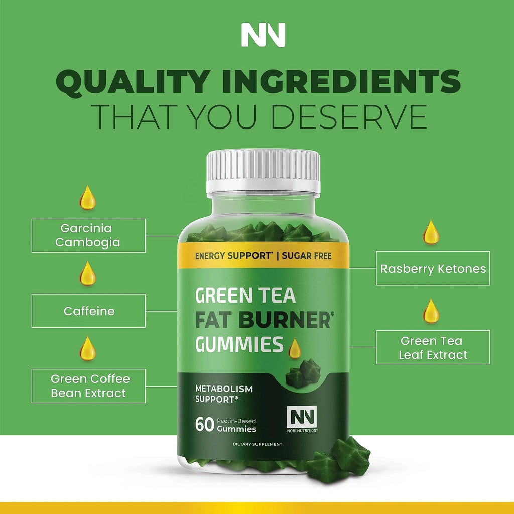 Nobi Nutrition Green Tea Fat Burner Gummies for Weight Loss | Metabolism Boost - TrustMedUSA