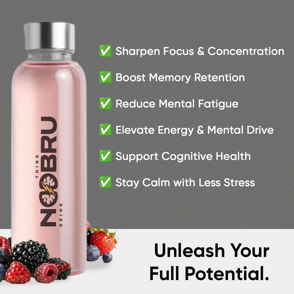 Noobru™ Pro - Brain & Nootropic Supplement for Cognitive Performance, Mental Clarity, and Focus - Precision-Formulated Drink with 17 Research-Backed Ingredients - 20 Servings - TrustMedUSA