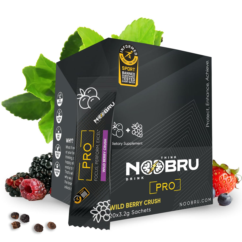 Noobru™ Pro - Brain & Nootropic Supplement for Cognitive Performance, Mental Clarity, and Focus - Precision-Formulated Drink with 17 Research-Backed Ingredients - 20 Servings - TrustMedUSA