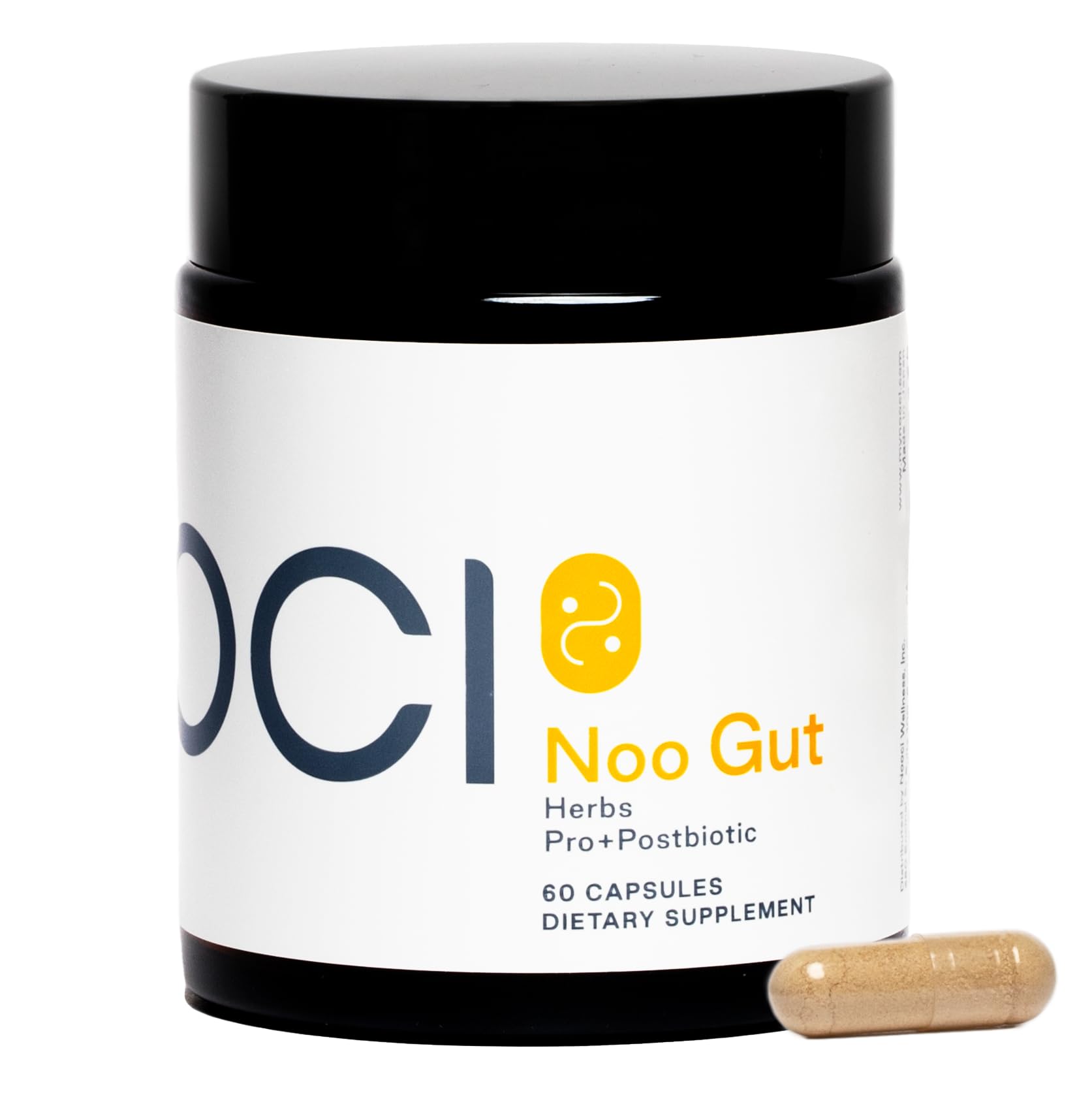 NOOCI NOO Gut, Gut + Skin: 3-in-1 Gut Health Supplement with Herbs, Probiotic & Postbiotic, Digestive Support for Bloating & Constipation, 60 Vegan Capsules - TrustMedUSA