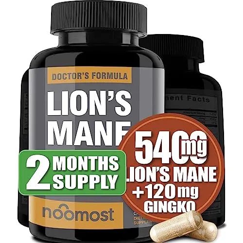 NooMost Organic Lions Mane Supplement Capsules 5400mg, Ginkgo Biloba 120mg - TrustMedUSA