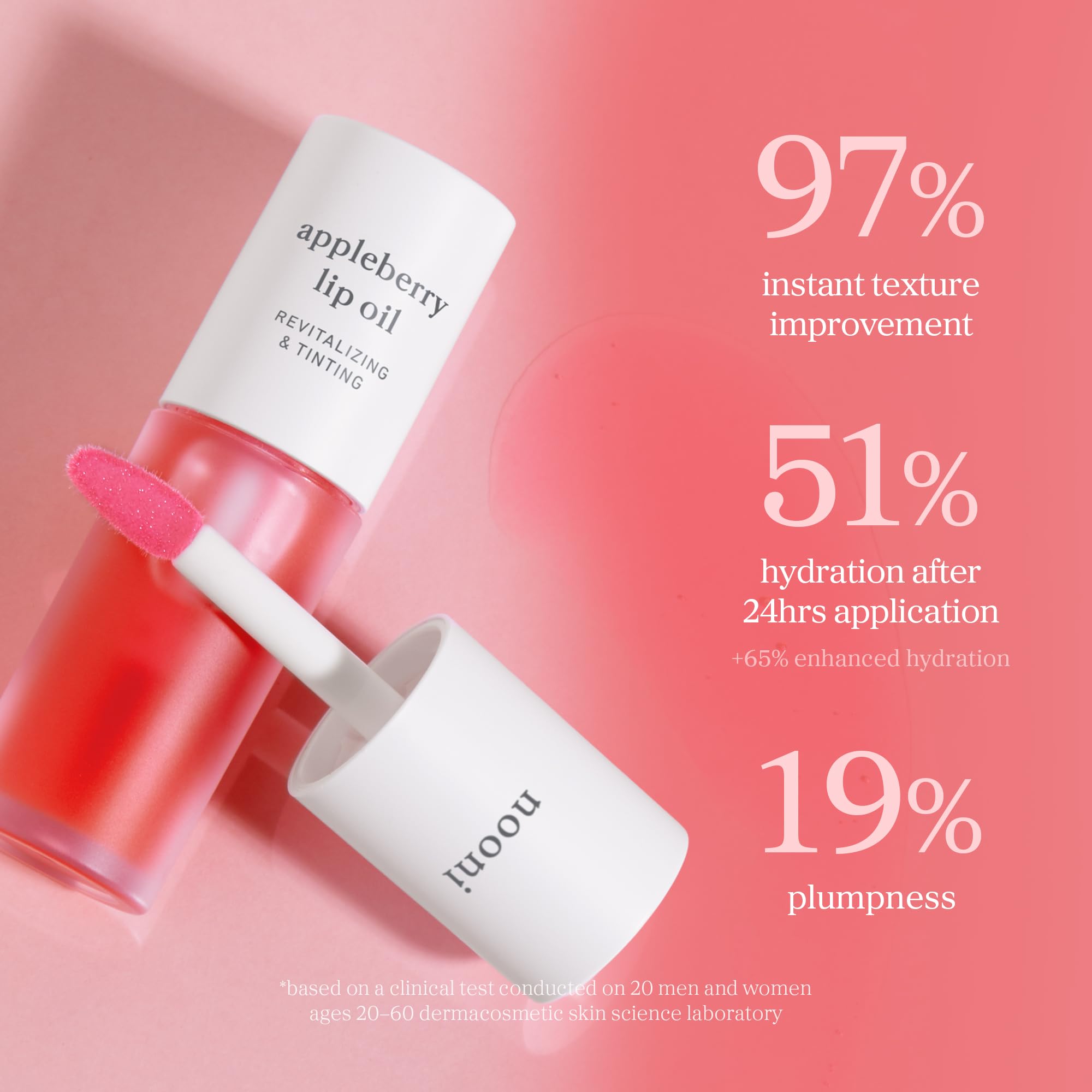 NOONI Korean Lip Oil - Appleberry | Long-Lasting, Moisturizing, Plumping, Revitalizing for Dry Lips, Waterproof, No Peel Off, Hydrating, Nourishing Crystal Clear, Stocking Stuffers, 0.12 FL Oz - TrustMedUSA
